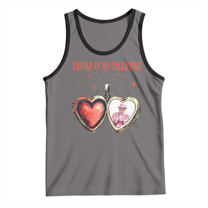 Funny Trump Is My Valentine Tank Top Valentine's Day Pink Trump Heart Necklace TS11 Deep Heather Black Print Your Wear