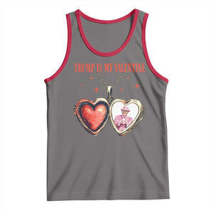 Funny Trump Is My Valentine Tank Top Valentine's Day Pink Trump Heart Necklace TS11 Deep Heather Red Print Your Wear