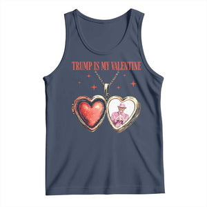 Funny Trump Is My Valentine Tank Top Valentine's Day Pink Trump Heart Necklace TS11 Navy Print Your Wear