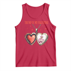 Funny Trump Is My Valentine Tank Top Valentine's Day Pink Trump Heart Necklace TS11 Red Print Your Wear