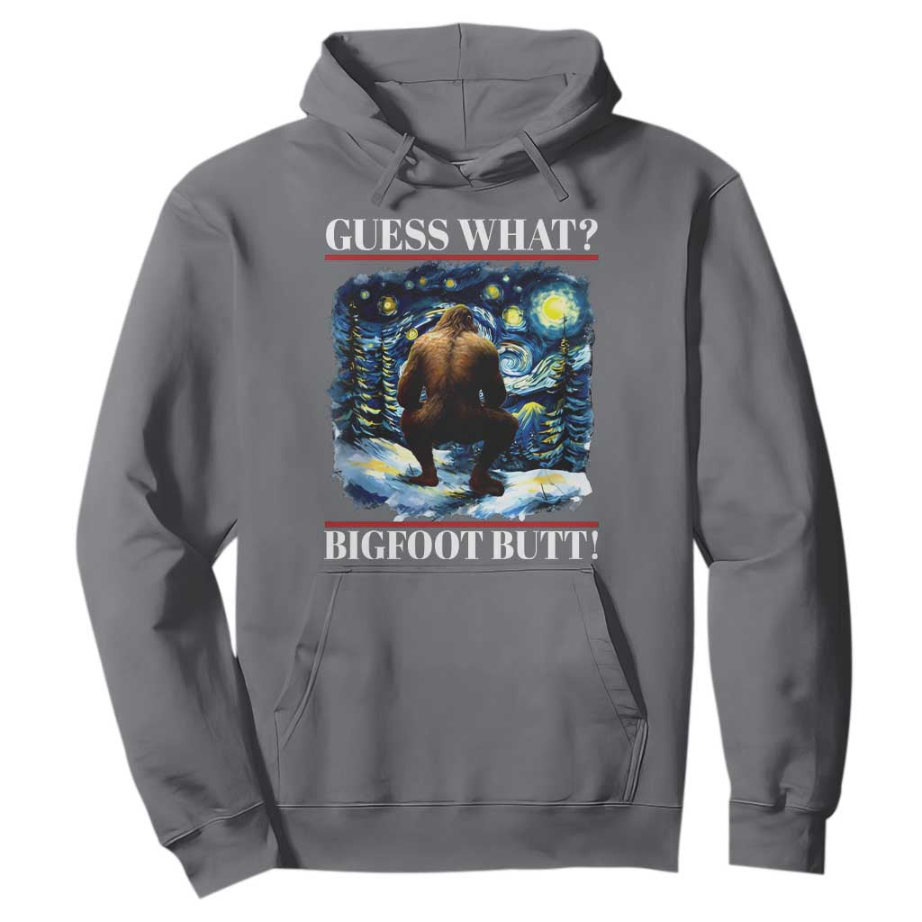 Funny Bigfoot Guess What Hoodie Butt Sasquatch Starry Night TS11 Charcoal Print Your Wear