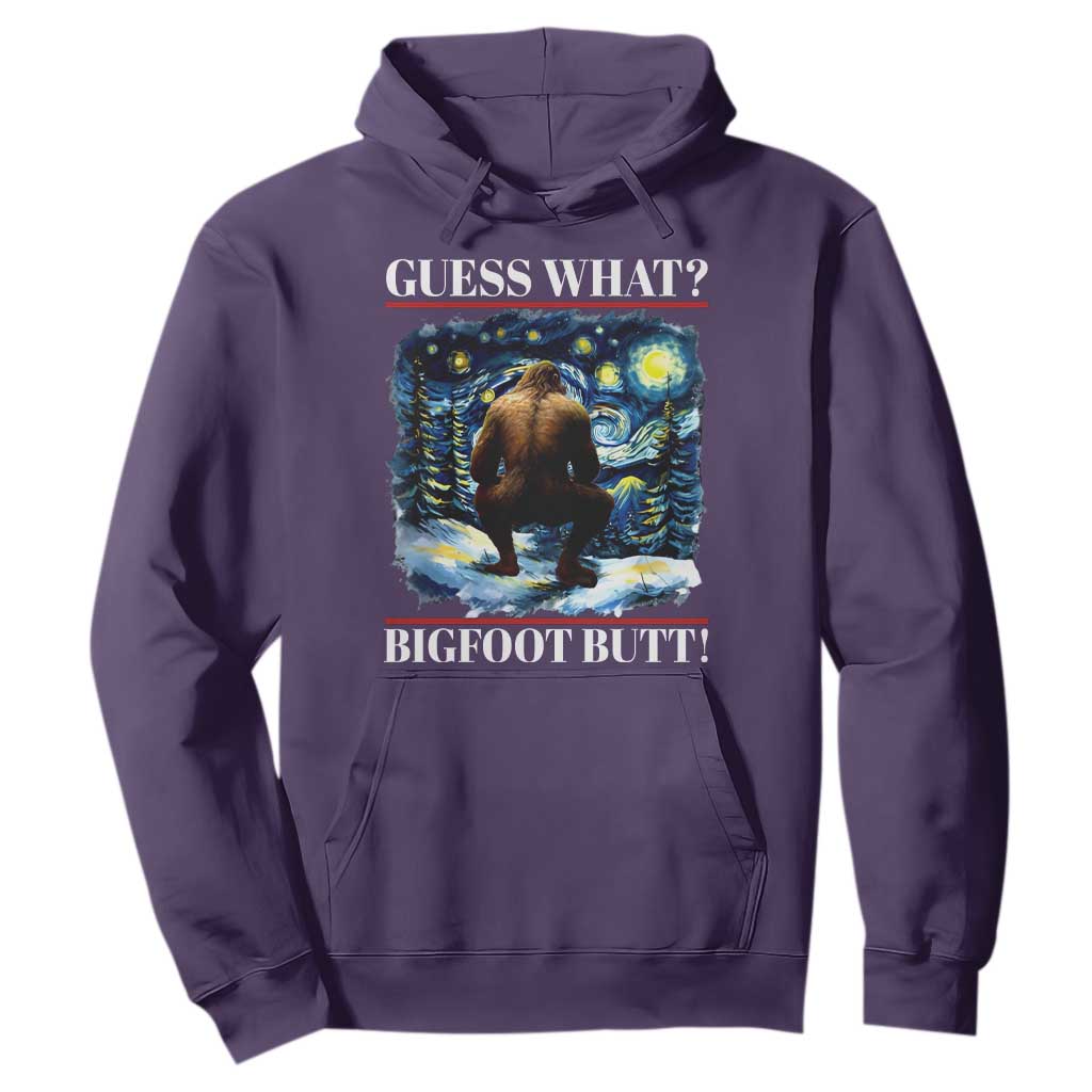 Funny Bigfoot Guess What Hoodie Butt Sasquatch Starry Night TS11 Purple Print Your Wear