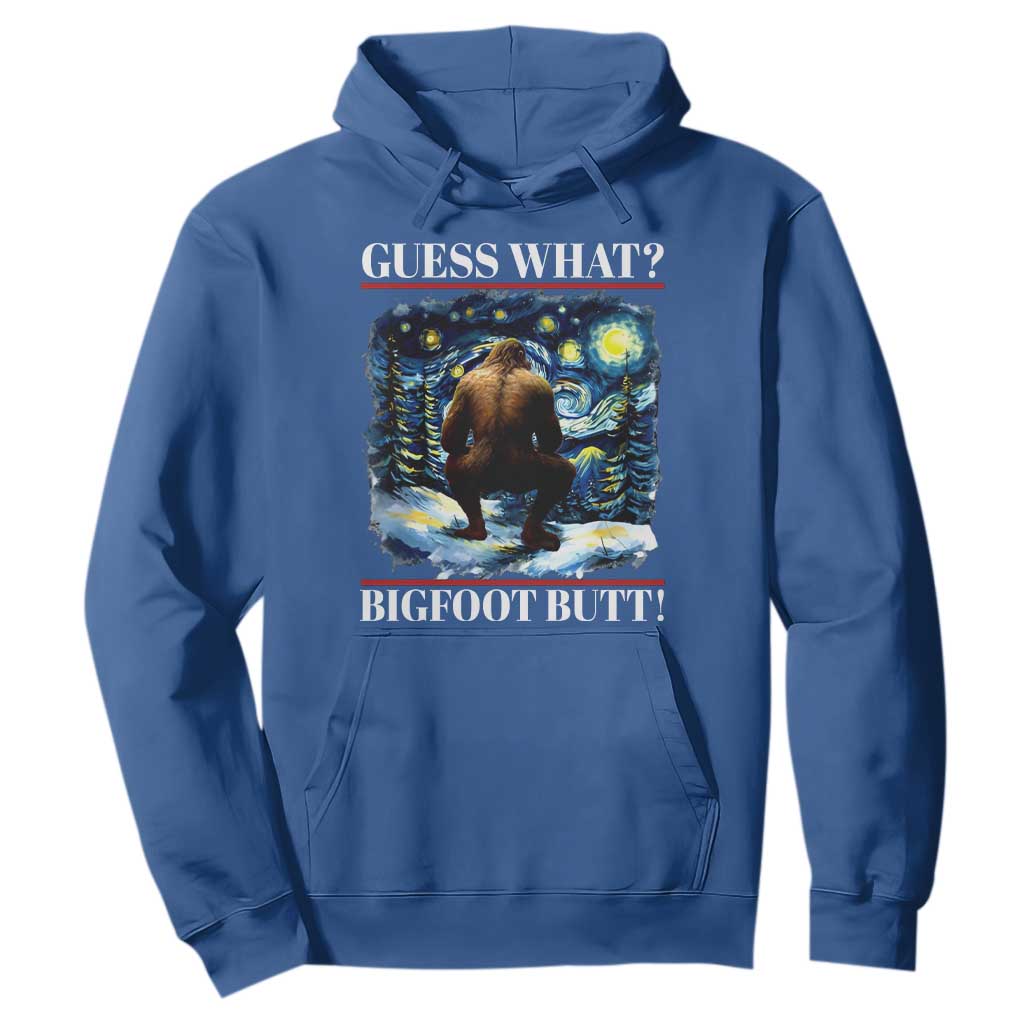 Funny Bigfoot Guess What Hoodie Butt Sasquatch Starry Night TS11 Royal Blue Print Your Wear