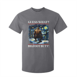 Funny Bigfoot Guess What T Shirt For Kid Butt Sasquatch Starry Night TS11 Charcoal Print Your Wear