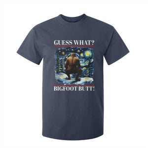 Funny Bigfoot Guess What T Shirt For Kid Butt Sasquatch Starry Night TS11 Navy Print Your Wear