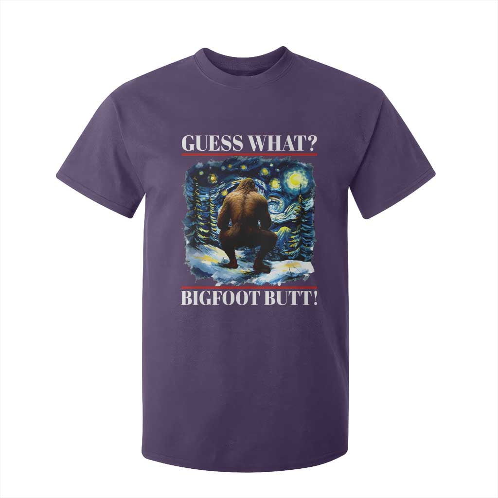 Funny Bigfoot Guess What T Shirt For Kid Butt Sasquatch Starry Night TS11 Purple Print Your Wear