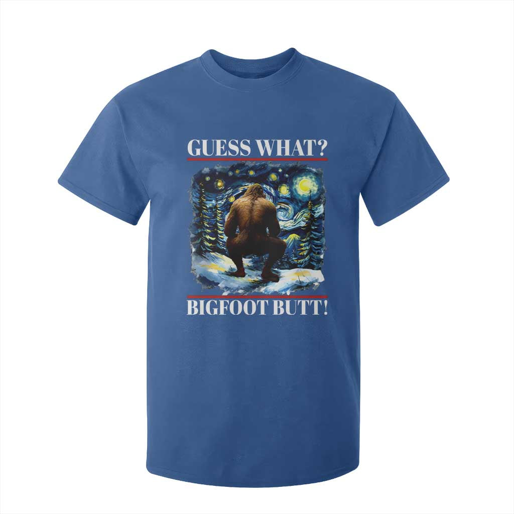 Funny Bigfoot Guess What T Shirt For Kid Butt Sasquatch Starry Night TS11 Royal Blue Print Your Wear