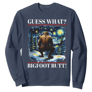 Funny Bigfoot Guess What Sweatshirt Butt Sasquatch Starry Night TS11 Navy Print Your Wear