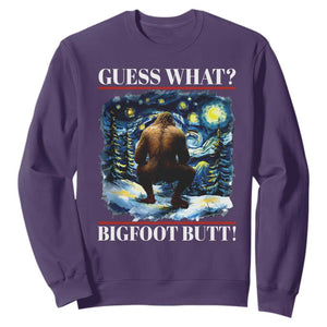 Funny Bigfoot Guess What Sweatshirt Butt Sasquatch Starry Night TS11 Purple Print Your Wear