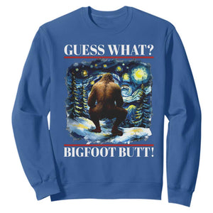 Funny Bigfoot Guess What Sweatshirt Butt Sasquatch Starry Night TS11 Royal Blue Print Your Wear
