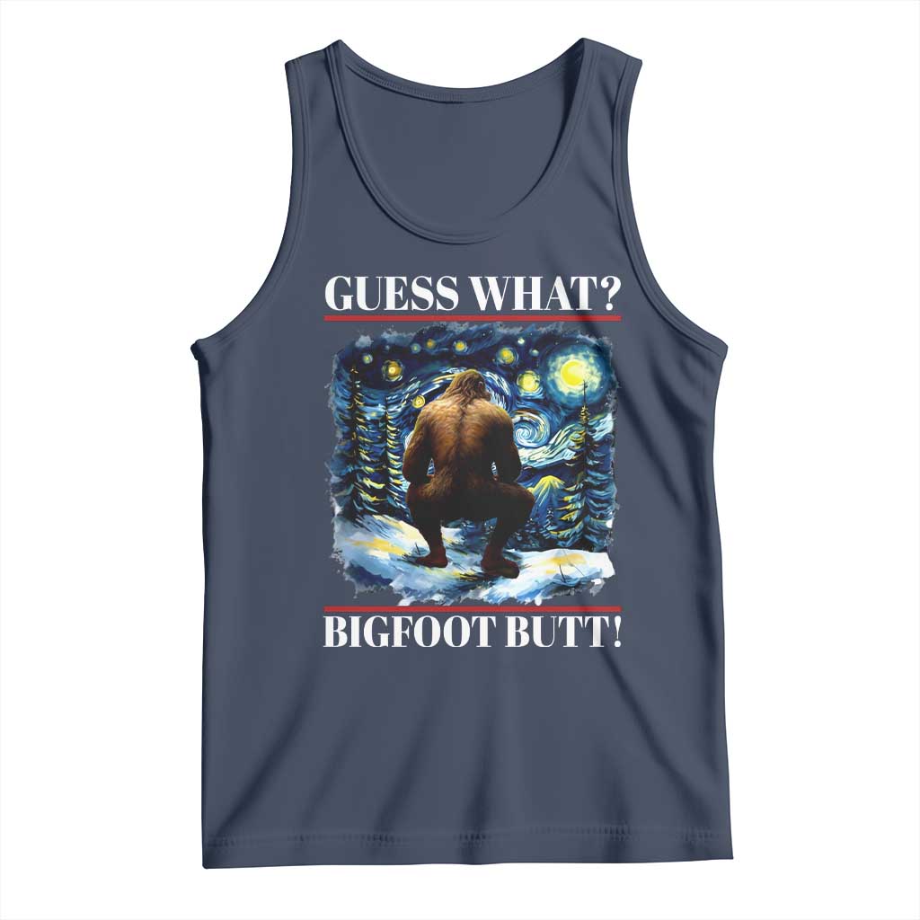 Funny Bigfoot Guess What Tank Top Butt Sasquatch Starry Night TS11 Navy Print Your Wear