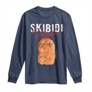 Funny Skibidi Toilet Rizzler Long Sleeve Shirt Brainrot Memes Rizz TS11 Navy Print Your Wear