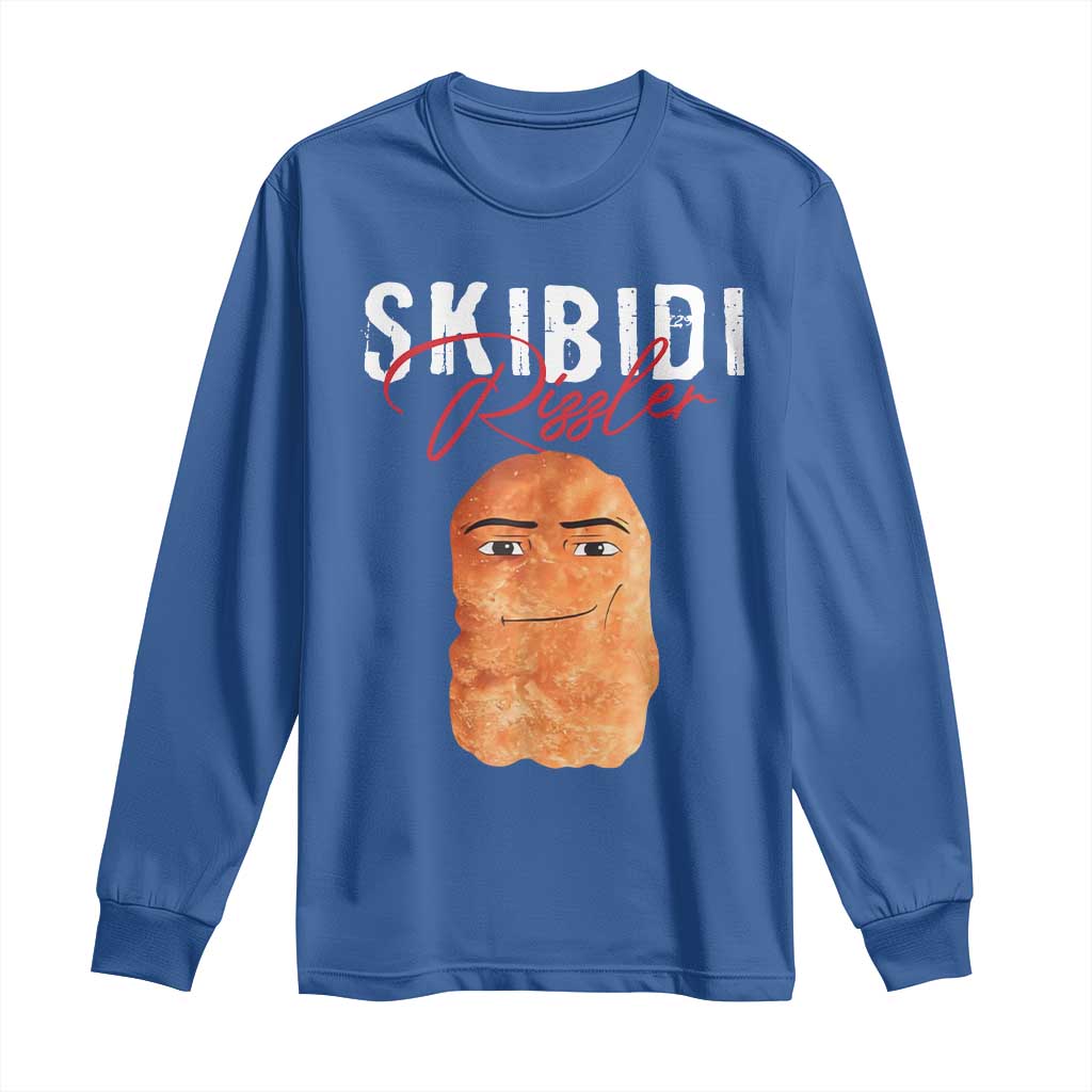 Funny Skibidi Toilet Rizzler Long Sleeve Shirt Brainrot Memes Rizz TS11 Royal Blue Print Your Wear