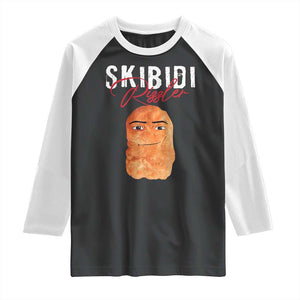 Funny Skibidi Toilet Rizzler Raglan Shirt Brainrot Memes Rizz TS11 Black White Print Your Wear
