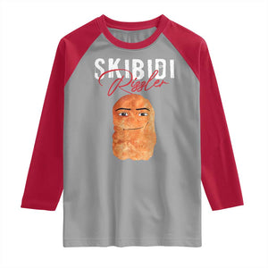 Funny Skibidi Toilet Rizzler Raglan Shirt Brainrot Memes Rizz TS11 Sport Gray Red Print Your Wear