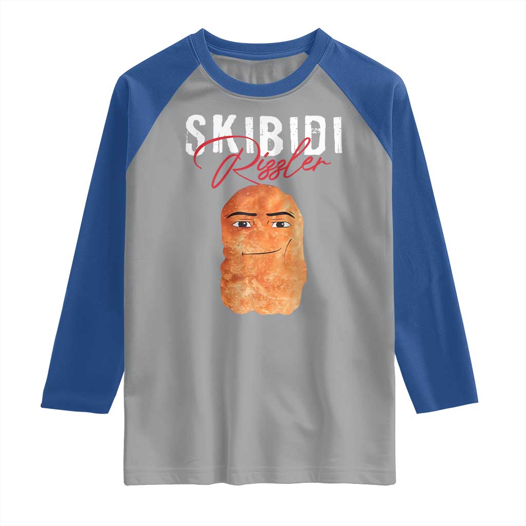 Funny Skibidi Toilet Rizzler Raglan Shirt Brainrot Memes Rizz TS11 Sport Gray Royal Print Your Wear