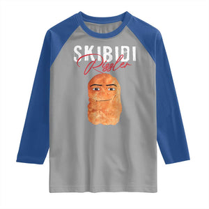 Funny Skibidi Toilet Rizzler Raglan Shirt Brainrot Memes Rizz TS11 Sport Gray Royal Print Your Wear