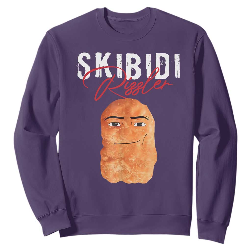 Funny Skibidi Toilet Rizzler Sweatshirt Brainrot Memes Rizz TS11 Purple Print Your Wear