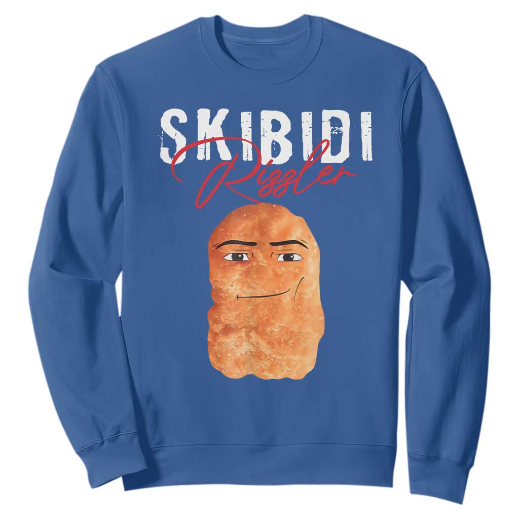 Funny Skibidi Toilet Rizzler Sweatshirt Brainrot Memes Rizz TS11 Royal Blue Print Your Wear