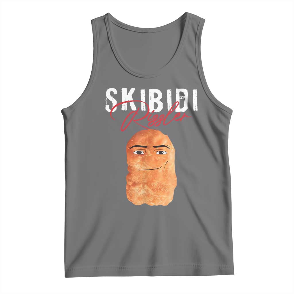 Funny Skibidi Toilet Rizzler Tank Top Brainrot Memes Rizz TS11 Black Heather Print Your Wear