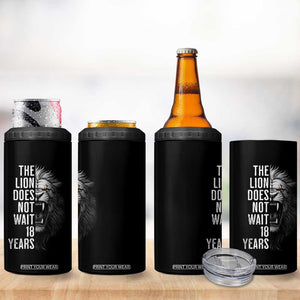 Funny The Lion Does Not Wait 18 Years 4 in 1 Can Cooler Tumbler Lion Meme Gen Z Alpha TS11 Print Your Wear