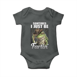 Funny Sometimes I Just Be Fartin Cowboy Frog Baby Onesie TS11 Dark Heather Print Your Wear
