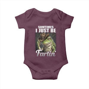 Funny Sometimes I Just Be Fartin Cowboy Frog Baby Onesie TS11 Maroon Print Your Wear