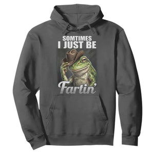Funny Sometimes I Just Be Fartin Cowboy Frog Hoodie TS11 Dark Heather Print Your Wear