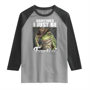 Funny Sometimes I Just Be Fartin Cowboy Frog Raglan Shirt TS11 Sport Gray Black Print Your Wear
