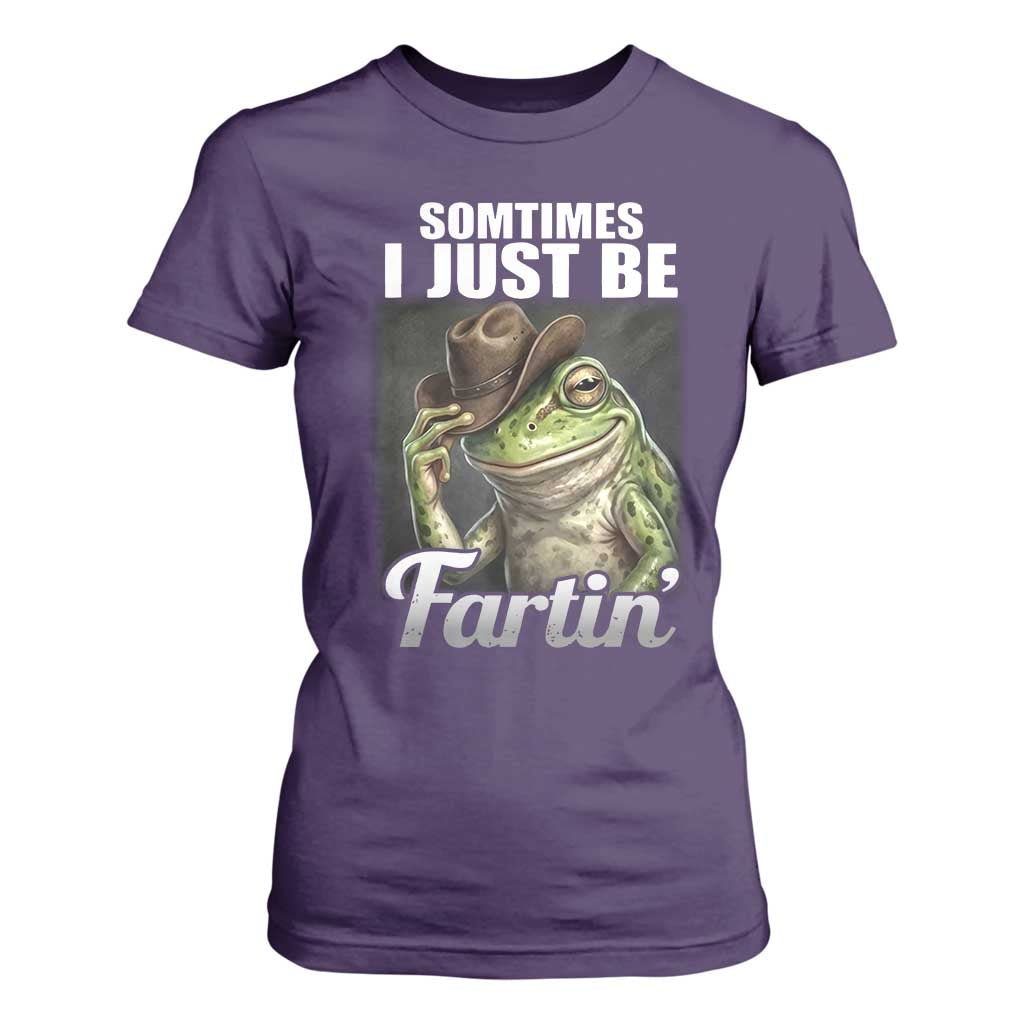 Funny Sometimes I Just Be Fartin Cowboy Frog T Shirt For Women TS11 Purple Print Your Wear