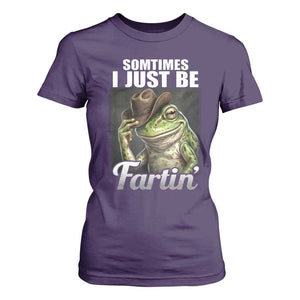 Funny Sometimes I Just Be Fartin Cowboy Frog T Shirt For Women TS11 Purple Print Your Wear