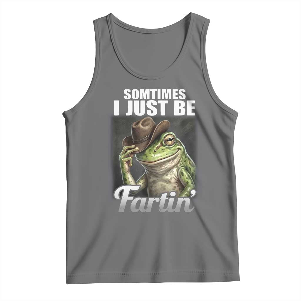 Funny Sometimes I Just Be Fartin Cowboy Frog Tank Top TS11 Black Heather Print Your Wear