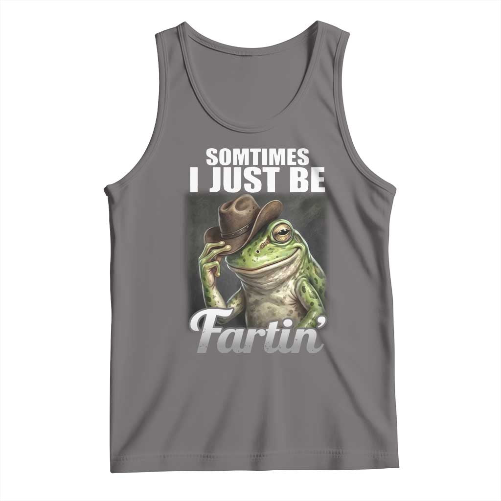 Funny Sometimes I Just Be Fartin Cowboy Frog Tank Top TS11 Deep Heather Print Your Wear