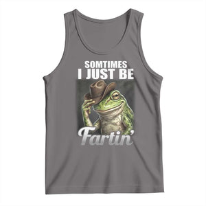 Funny Sometimes I Just Be Fartin Cowboy Frog Tank Top TS11 Deep Heather Print Your Wear