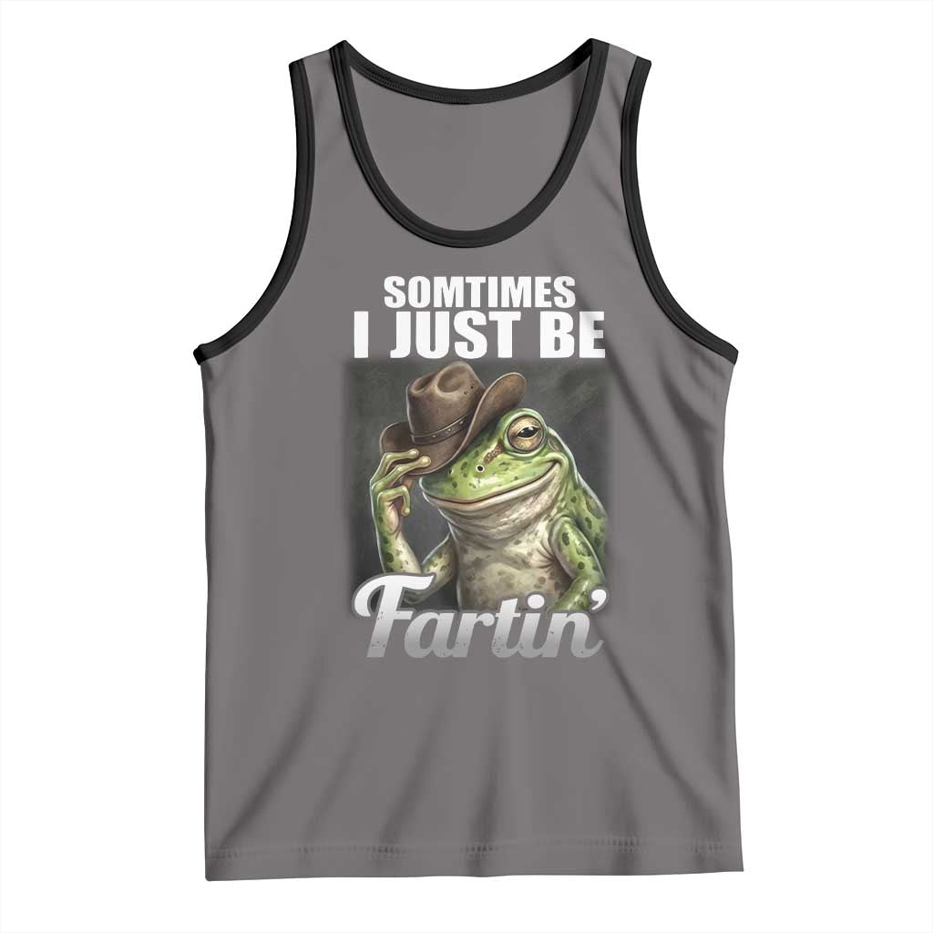 Funny Sometimes I Just Be Fartin Cowboy Frog Tank Top TS11 Deep Heather Black Print Your Wear
