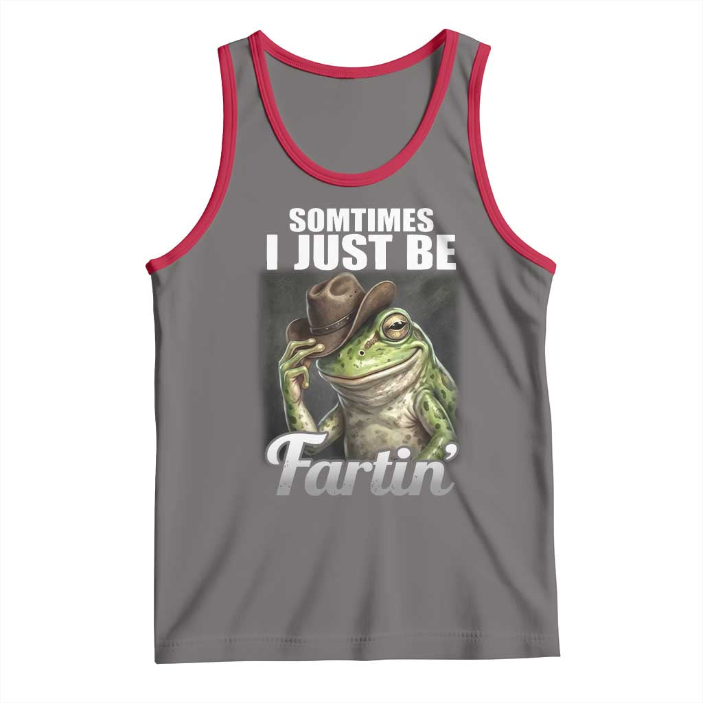 Funny Sometimes I Just Be Fartin Cowboy Frog Tank Top TS11 Deep Heather Red Print Your Wear