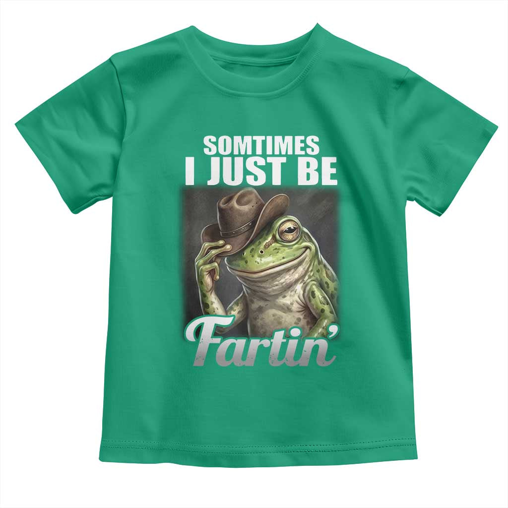 Funny Sometimes I Just Be Fartin Cowboy Frog Toddler T Shirt TS11 Irish Green Print Your Wear