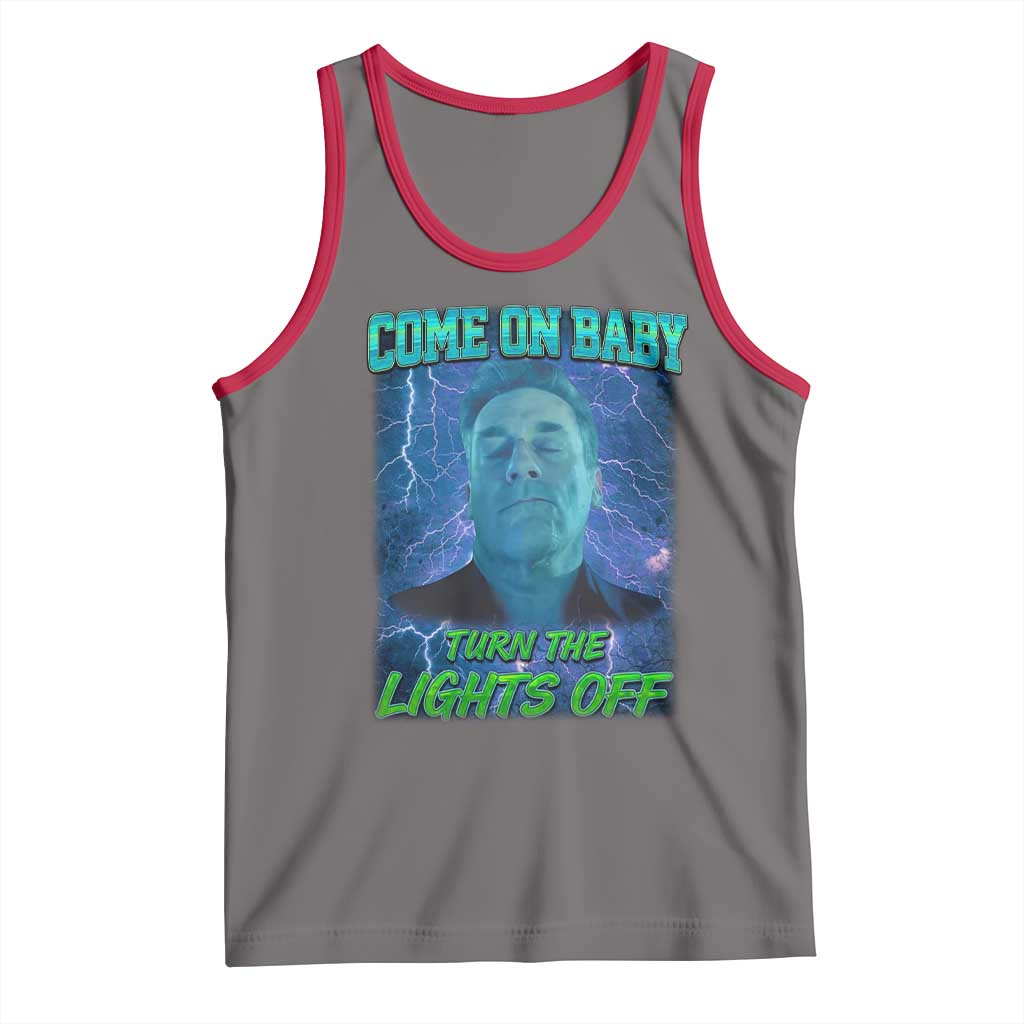 Funny Come On Baby Turn The Lights Off Tank Top Dance Club Meme TS11 Deep Heather Red Print Your Wear