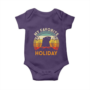 Funny Groundhog Day Baby Onesie My Favorite Holiday Retro Vintage Woodchuck TS11 Purple Print Your Wear