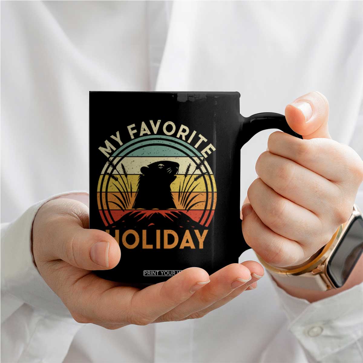 Funny Groundhog Day Coffee Mug My Favorite Holiday Retro Vintage Woodchuck TS11 Print Your Wear