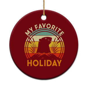 Funny Groundhog Day Ceramic Ornament My Favorite Holiday Retro Vintage Woodchuck TS11 1pc Red Print Your Wear