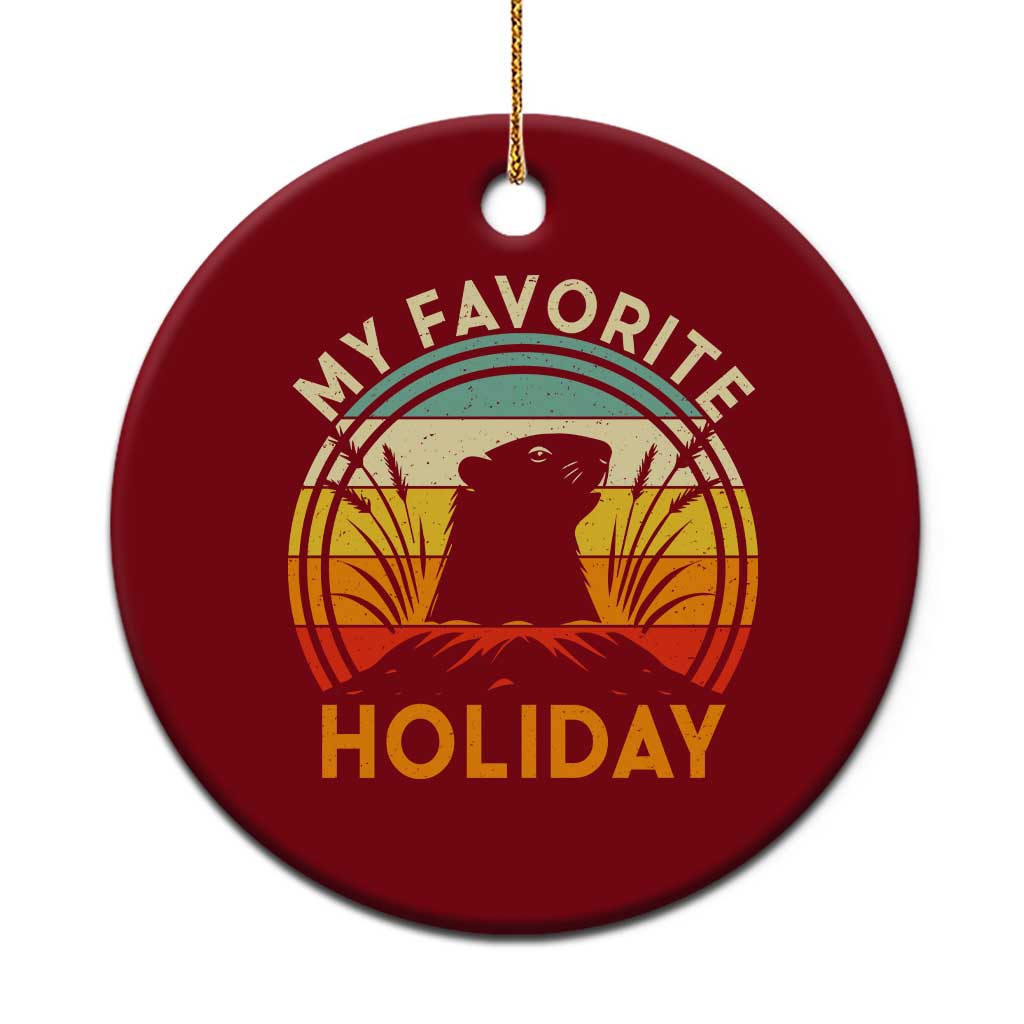 Funny Groundhog Day Ceramic Ornament My Favorite Holiday Retro Vintage Woodchuck TS11 1pc Red Print Your Wear