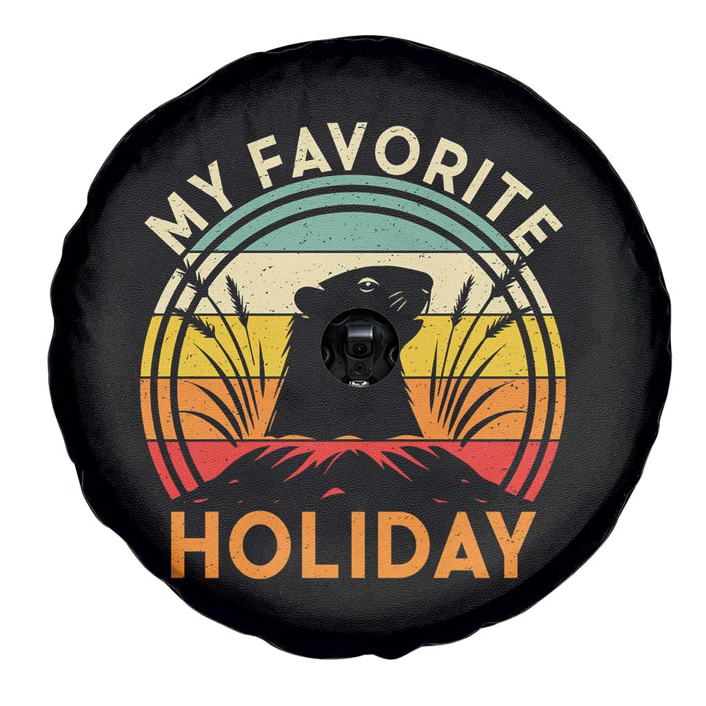 Funny Groundhog Day Spare Tire Cover My Favorite Holiday Retro Vintage Woodchuck TS11 Print Your Wear