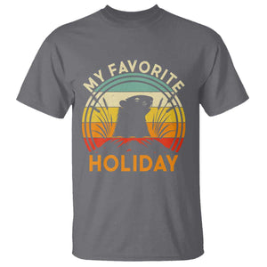 Funny Groundhog Day T Shirt My Favorite Holiday Retro Vintage Woodchuck TS11 Charcoal Print Your Wear