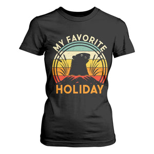 Funny Groundhog Day T Shirt For Women My Favorite Holiday Retro Vintage Woodchuck TS11 Black Print Your Wear