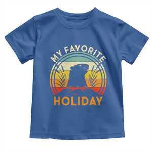 Funny Groundhog Day Toddler T Shirt My Favorite Holiday Retro Vintage Woodchuck TS11 Royal Blue Print Your Wear