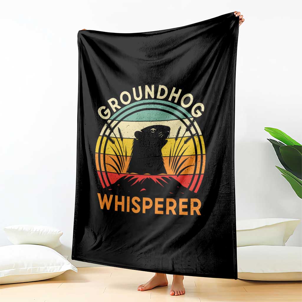 Funny Groundhog Whisperer Throw Blanket Retro Vintage Woodchuck Lover TS11 Print Your Wear