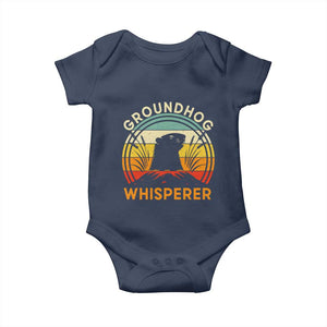 Funny Groundhog Whisperer Baby Onesie Retro Vintage Woodchuck Lover TS11 Navy Print Your Wear