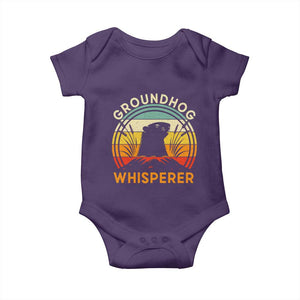 Funny Groundhog Whisperer Baby Onesie Retro Vintage Woodchuck Lover TS11 Purple Print Your Wear