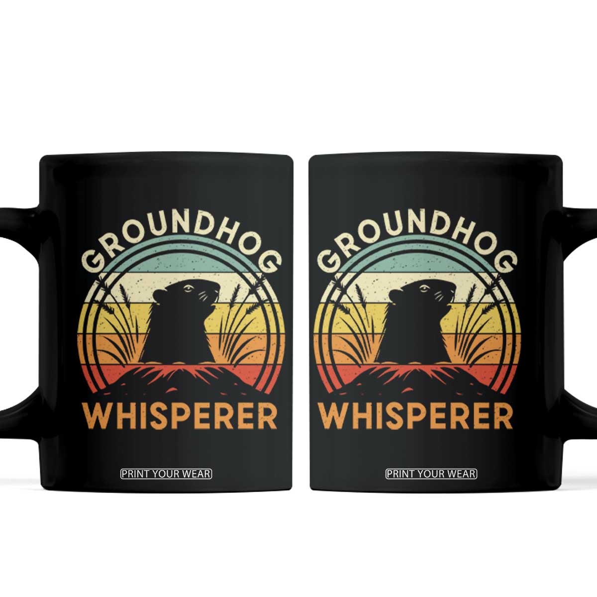 Funny Groundhog Whisperer Coffee Mug Retro Vintage Woodchuck Lover TS11 Black Print Your Wear